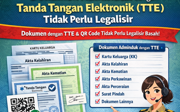  Disdukcapil Sampaikan Himbauan: Dokumen Adminduk Bertanda Tangan Elektronik (TTE) Tidak Perlu Legalisir